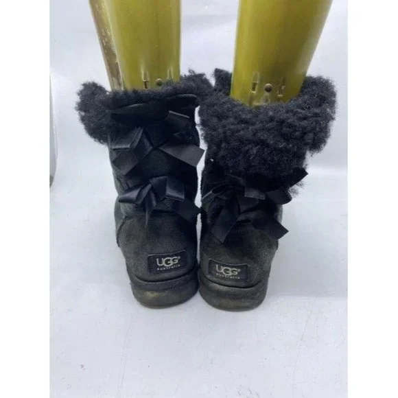 ugg australia black bow short winter bootsbooties - Picture 5 of 8